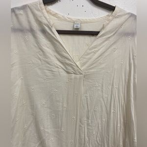 Light Cream Eyelet Tunic Blouse